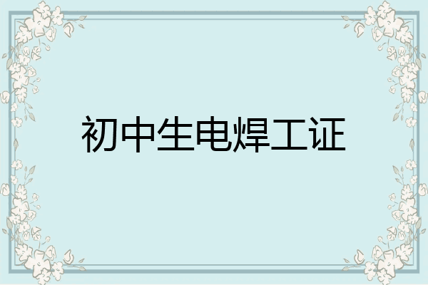 初中生电焊工证