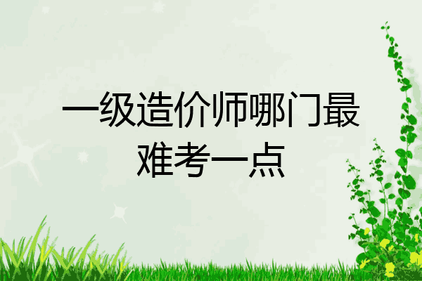 一级造价师哪门最难考一点