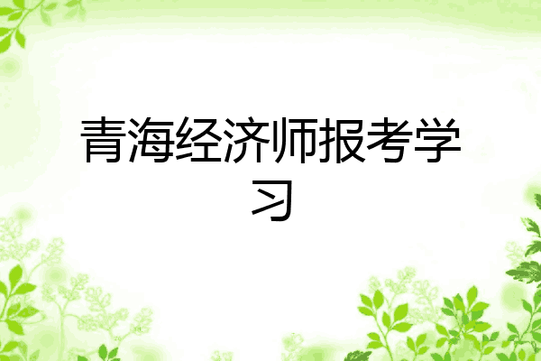青海经济师报考学习