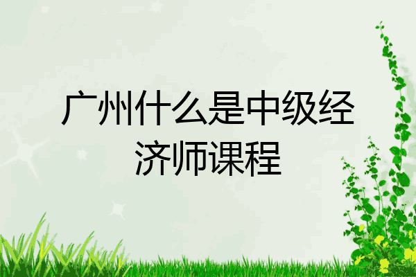 广州什么是中级经济师课程