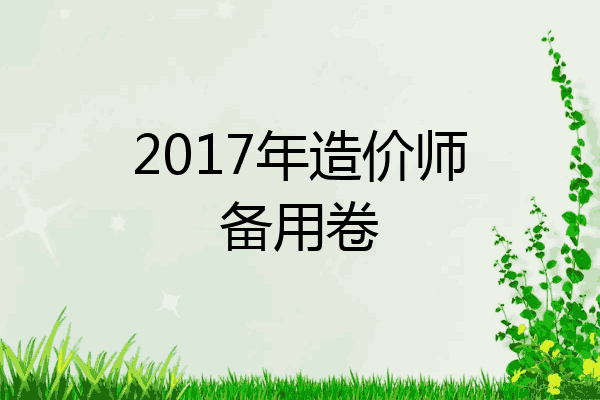 2017年造价师备用卷