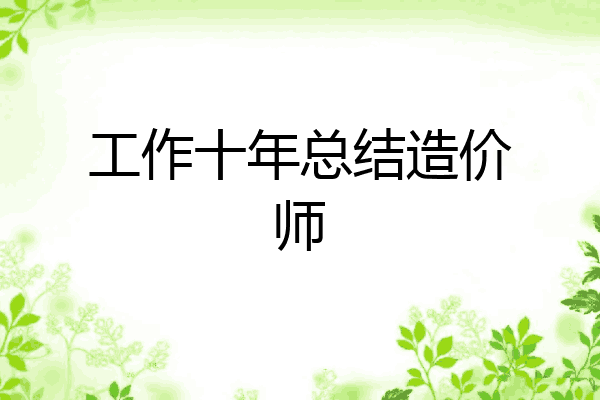 工作十年总结造价师