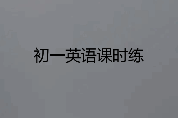 初一英语课时练
