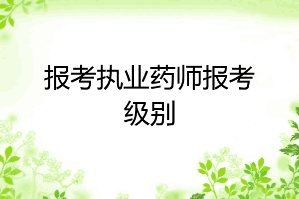 报考执业药师报考级别