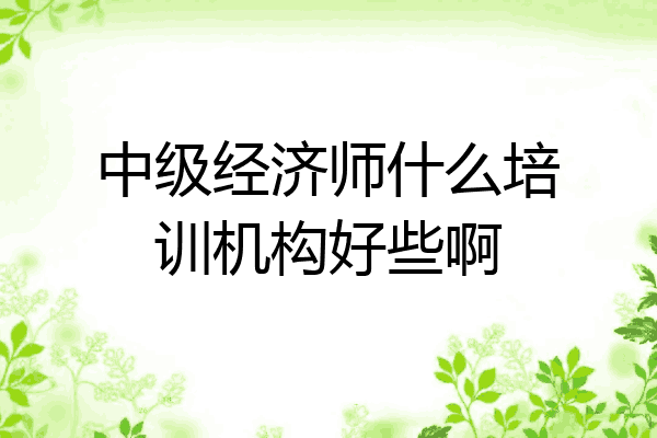 中级经济师什么培训机构好些啊