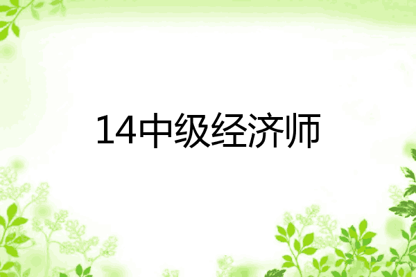14中级经济师