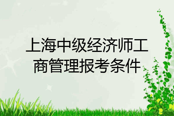 上海中级经济师工商管理报考条件