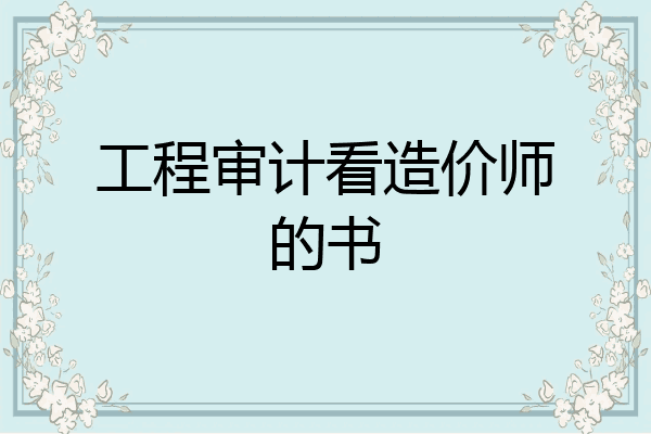 工程审计看造价师的书