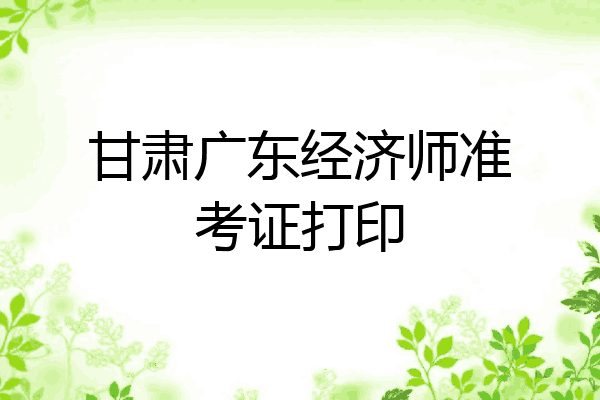 甘肃广东经济师准考证打印