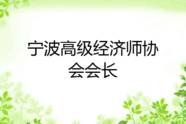 宁波高级经济师协会会长