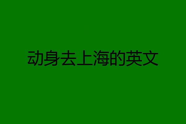 动身去上海的英文