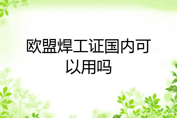 欧盟焊工证国内可以用吗