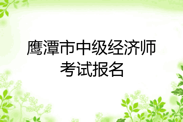 鹰潭市中级经济师考试报名
