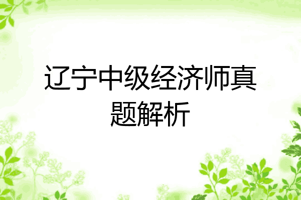 辽宁中级经济师真题解析