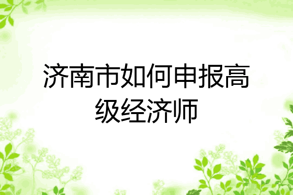 济南市如何申报高级经济师