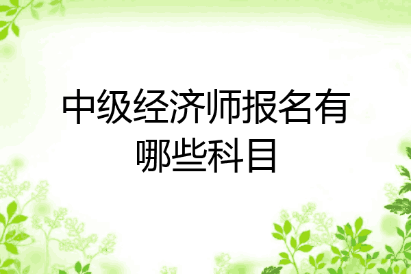 中级经济师报名有哪些科目
