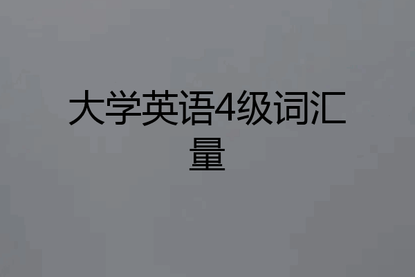 大学英语4级词汇量