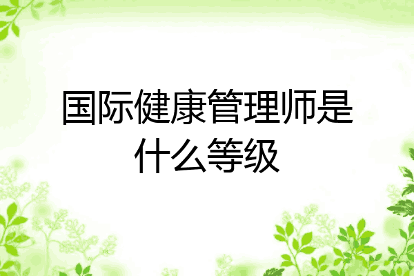 国际健康管理师是什么等级