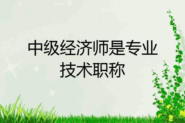 中级经济师是专业技术职称
