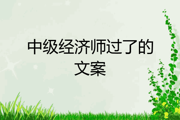 中级经济师过了的文案