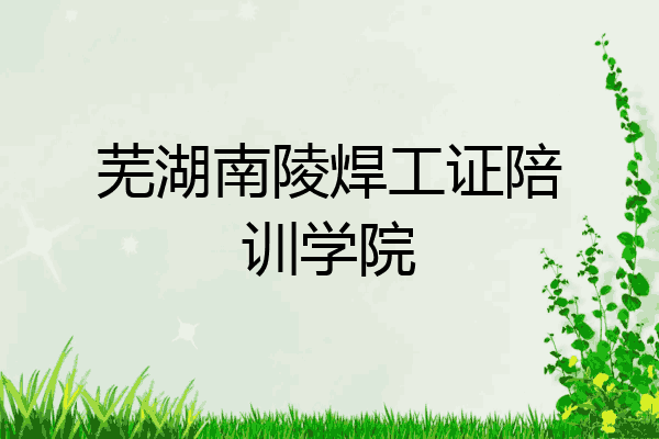 芜湖南陵焊工证陪训学院