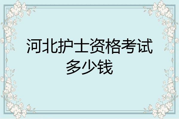 河北护士资格考试多少钱