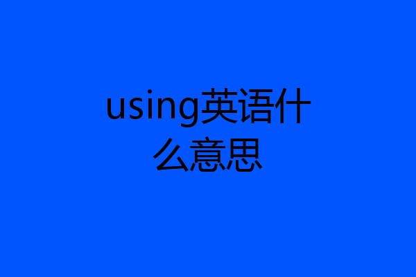 using英语什么意思