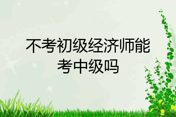 不考初级经济师能考中级吗