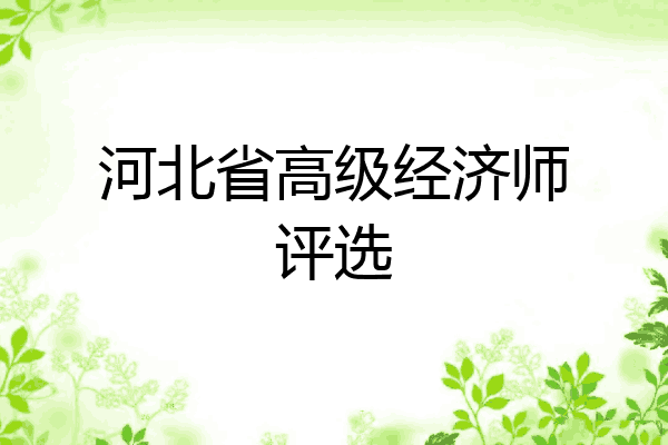 河北省高级经济师评选