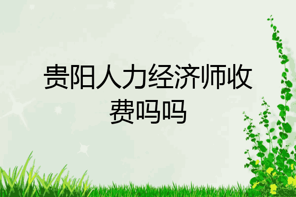 贵阳人力经济师收费吗吗