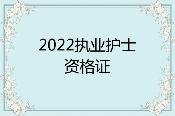 2022执业护士资格证