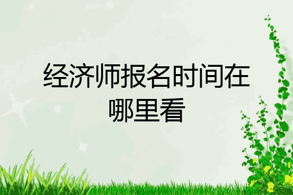 经济师报名时间在哪里看