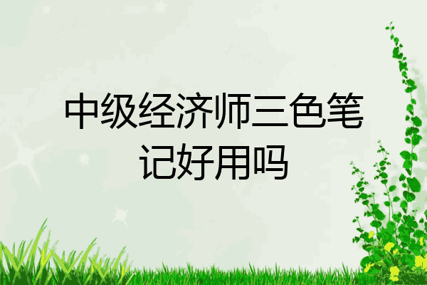 中级经济师三色笔记好用吗