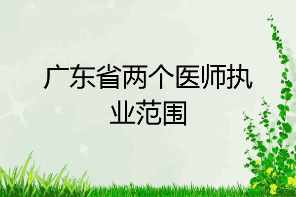 广东省两个医师执业范围
