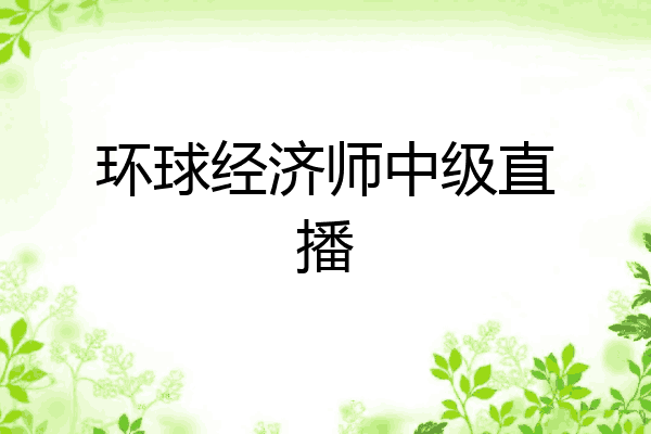 环球经济师中级直播