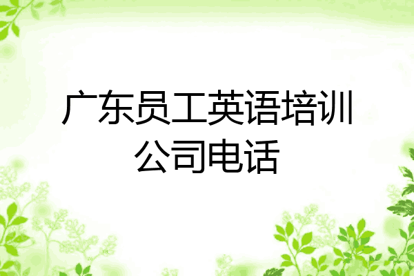 广东员工英语培训公司电话