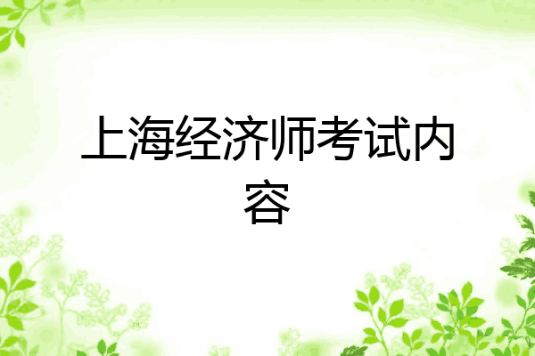 上海经济师考试内容