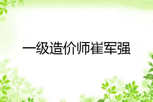 一级造价师崔军强