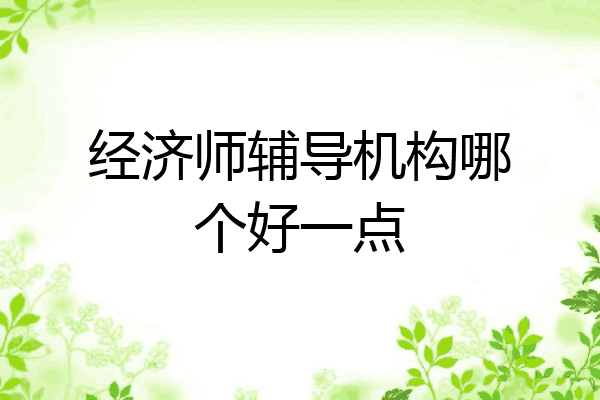 经济师辅导机构哪个好一点