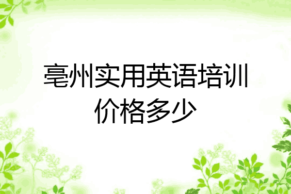 亳州实用英语培训价格多少