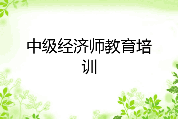 中级经济师教育培训