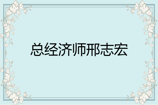 总经济师邢志宏