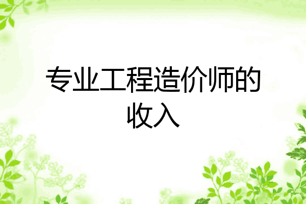 专业工程造价师的收入