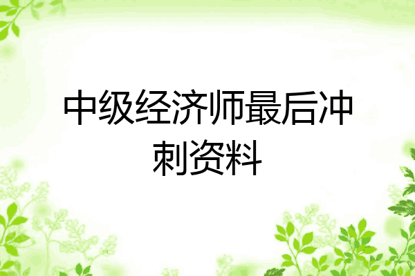 中级经济师最后冲刺资料