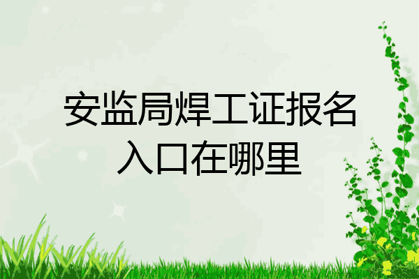 安监局焊工证报名入口在哪里