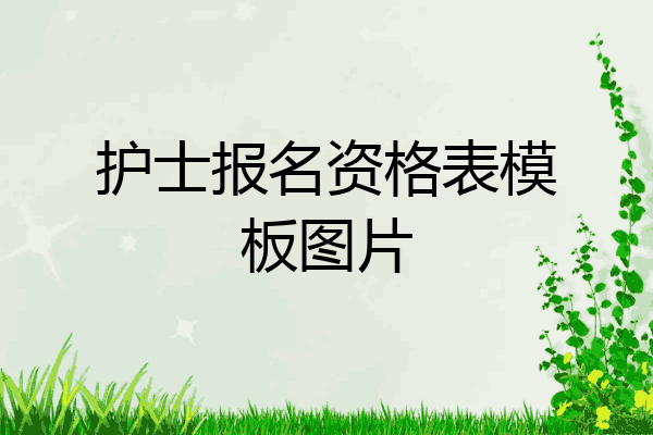 护士报名资格表模板图片