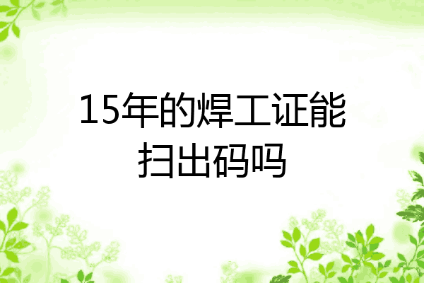 15年的焊工证能扫出码吗