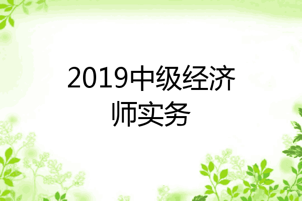 2019中级经济师实务