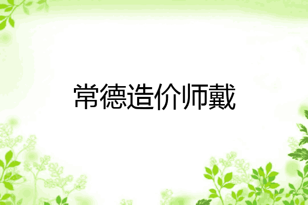 常德造价师戴