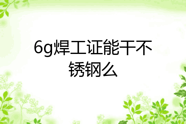 6g焊工证能干不锈钢么